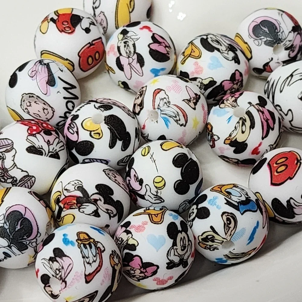 Silicone Mouse Beads 16mm 5 pcs. Focal Bead Beaded Pens Jewelry Making Crafts